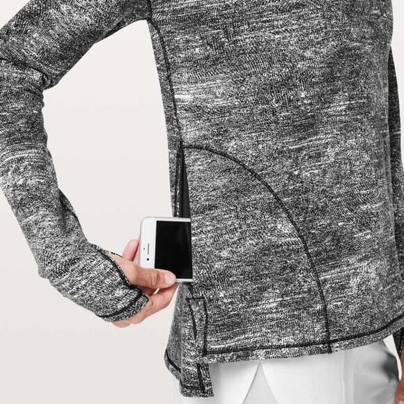 LULULEMON Forever Endeavor Pullover Rush Jacquard Black White Sz 4 {Q1} - Picture 4 of 9